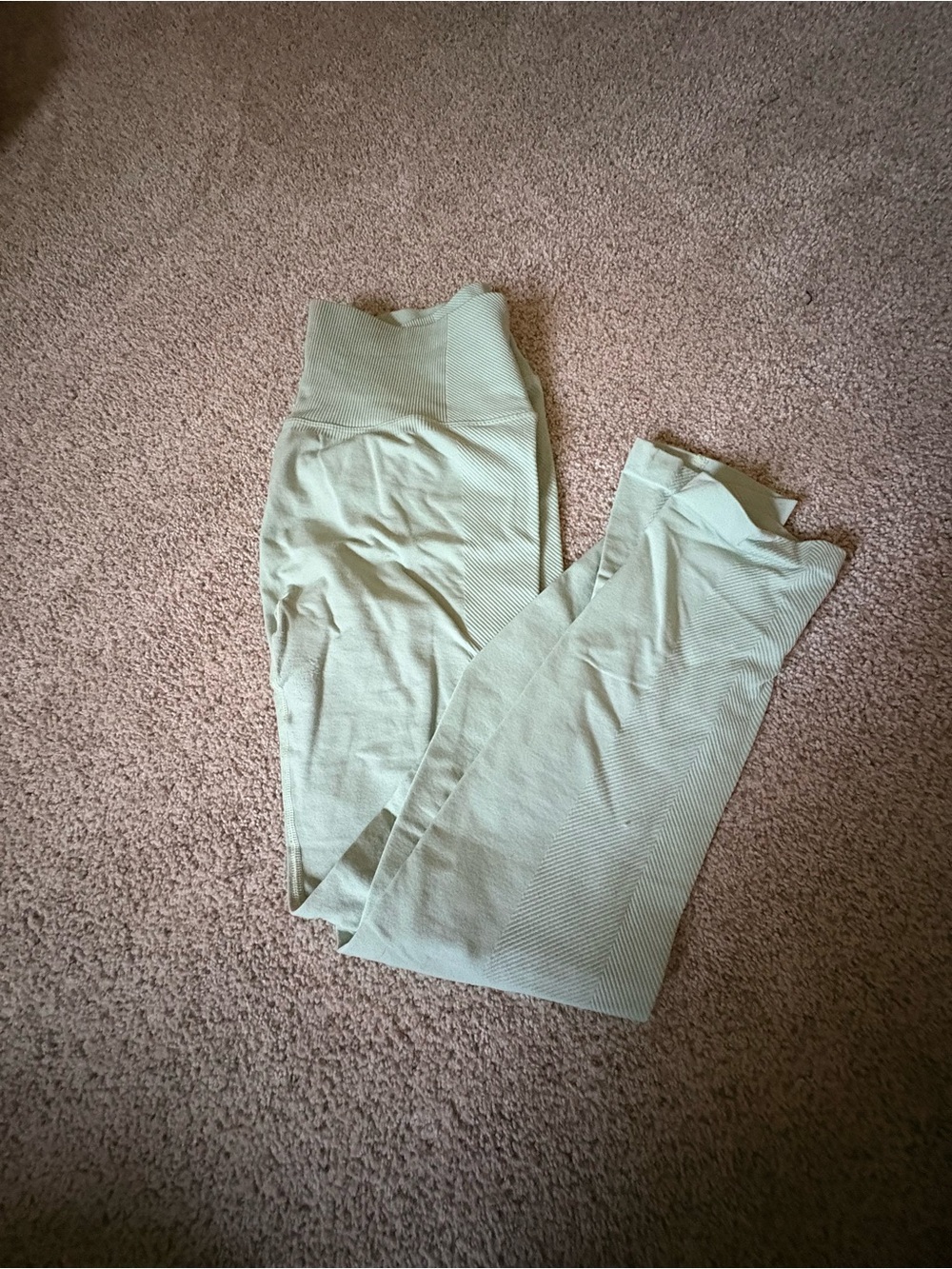 all in motion Light Sage High-Waist Ribbed Leggings